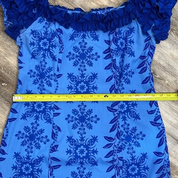 Elegant Blue Floral Maxi Dress - Picture 9 of 16